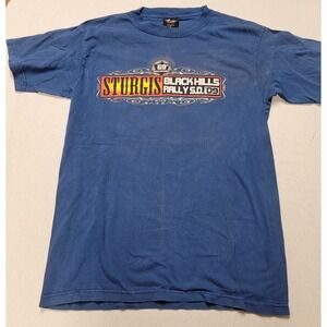 Men's Biker Design 69th Anniv Sturgis Black Hills, SD Rally 2009 Blue Size Med